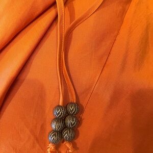 Zara Bold Orange Halter backless dress